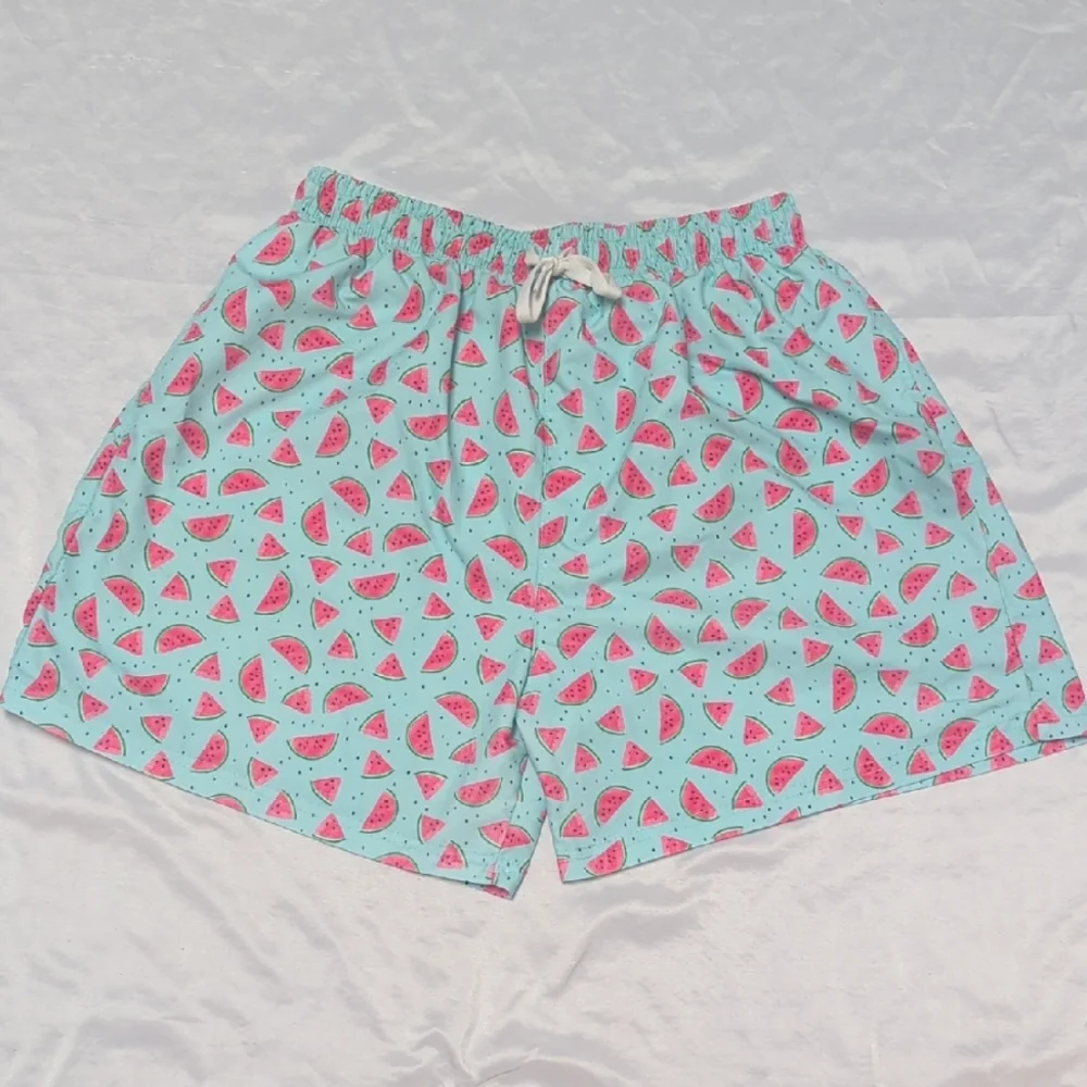 Watermelon Print Men's XL Swim Trunks With Lining Summer Beach Pool Party
